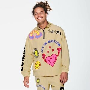 Zumba Bold Pullover "Joy In Motion" Unisex Jacket Dried Moss Cream (L)